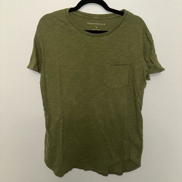 Men’s Green Aeropostale Scallop Tee - Picture 1 of 3